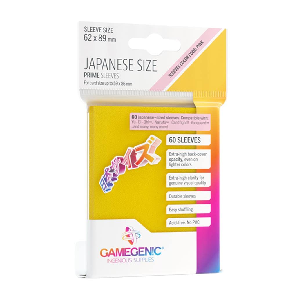 UNIT Gamegenic Prime Japanese Sized Sleeves Yellow 60 ct Gaming Accessory 1