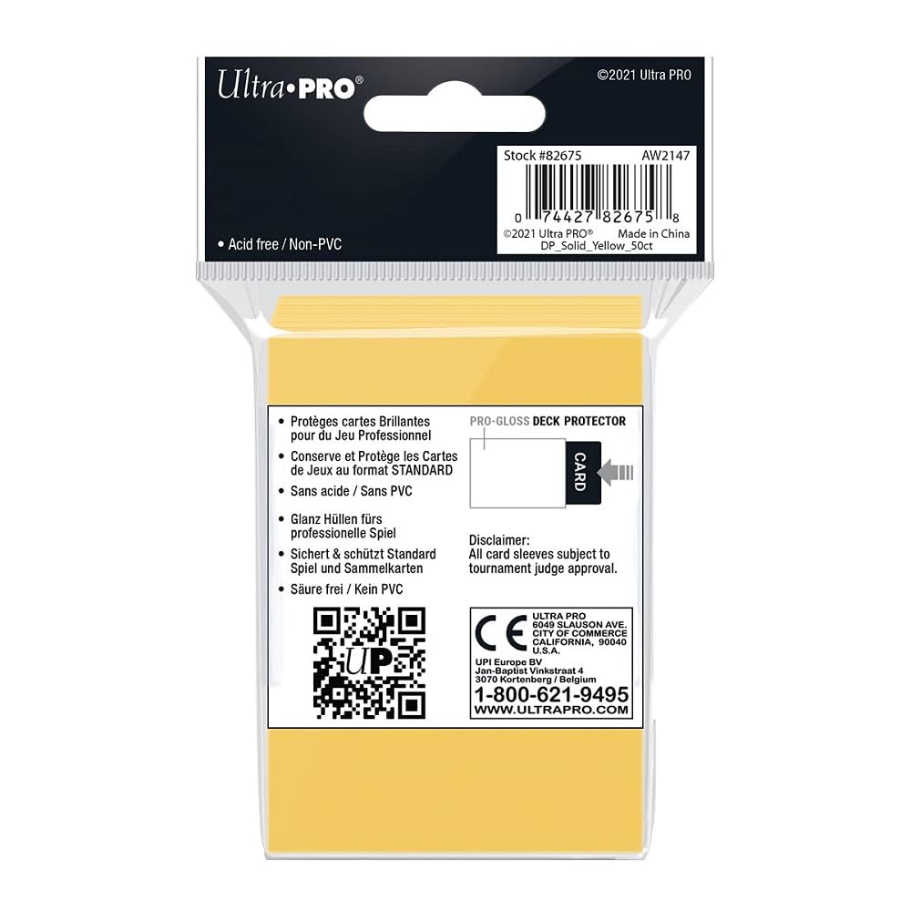 Standard Deck Protectors 50CT Yellow Card Sleeve by Ultra Pro 2