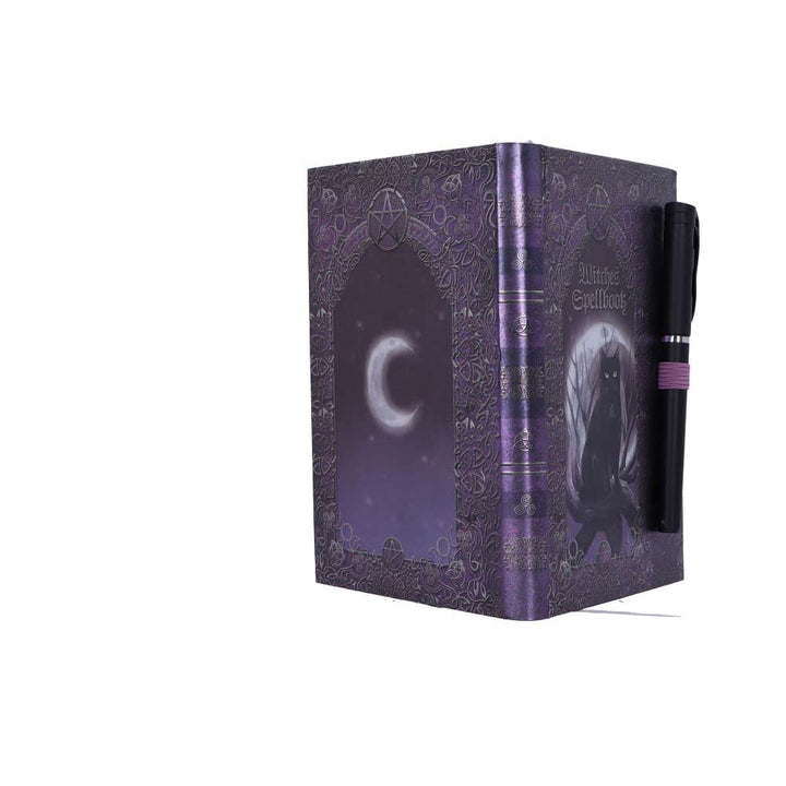 Embossed Black Cat Witches Spell Book A5 Journal with Pen P6