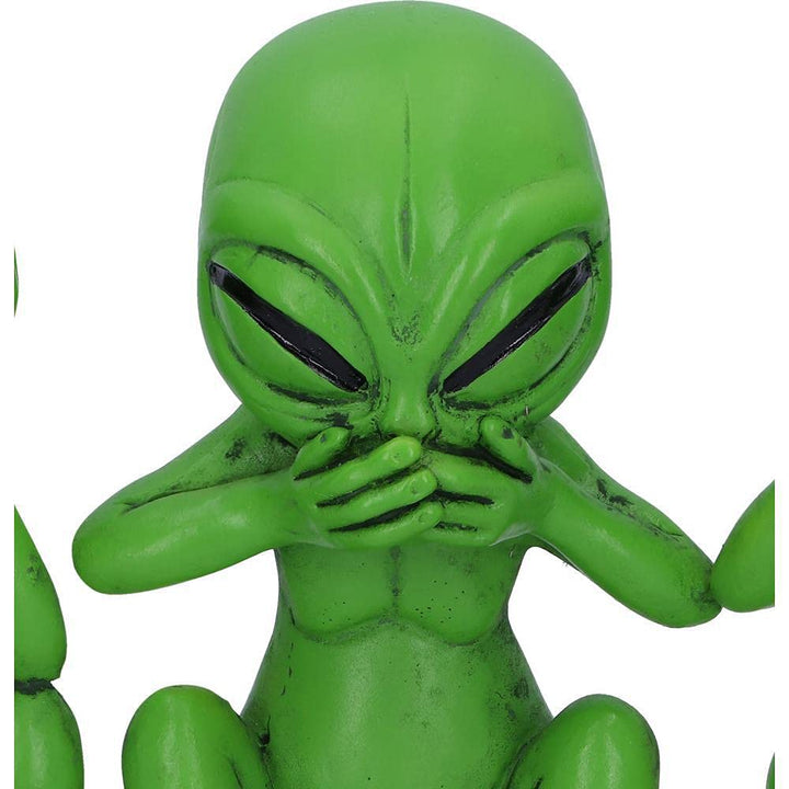 Three Wise Martians 16cm See No Hear Speak Evil Alien Figurines