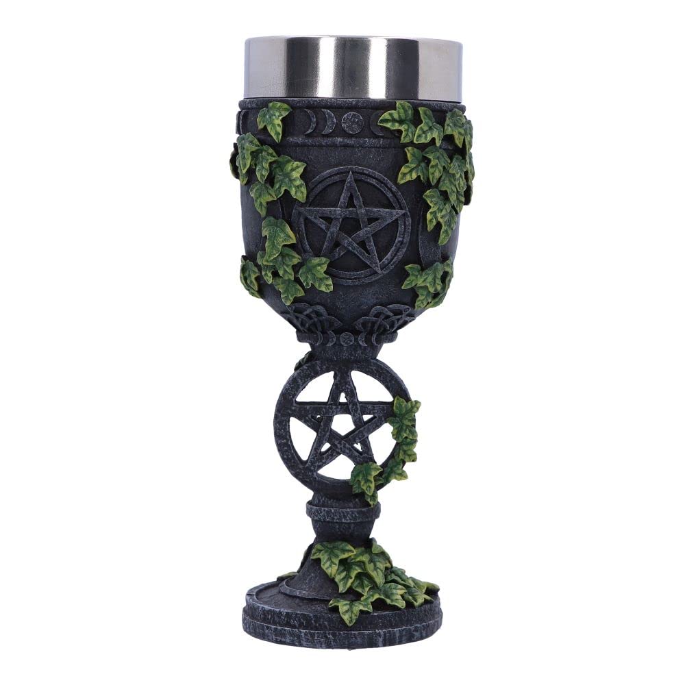 Aged Wiccan Pentagram Goblet 19.5cm 2