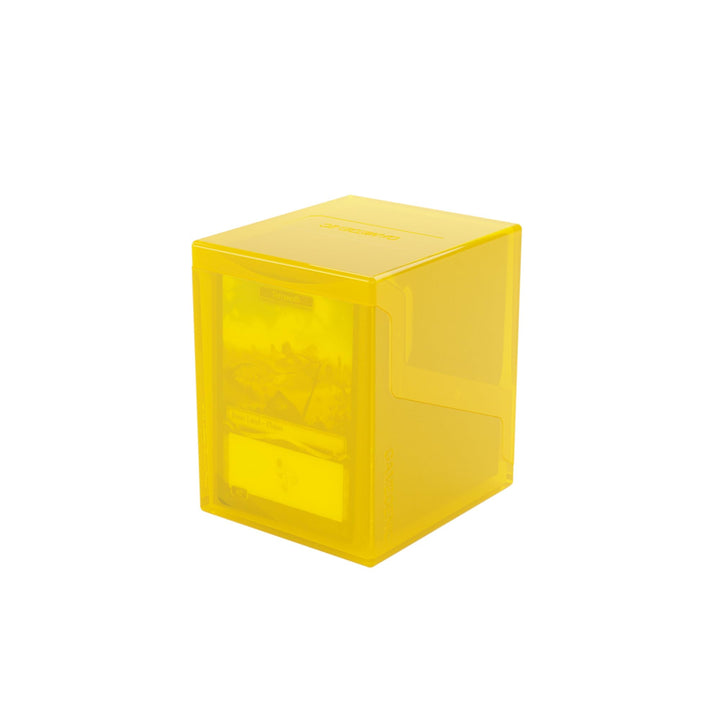 Gamegenic Bastion 100+ XL Deck Box - Compact, Secure, and Perfectly Organized for Your Trading Cards! Safely Protects 100+ Double-Sleeved Cards, Yellow Color, Made