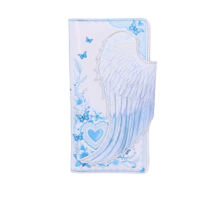 White Angel Wings Embossed Purse18.5cm
