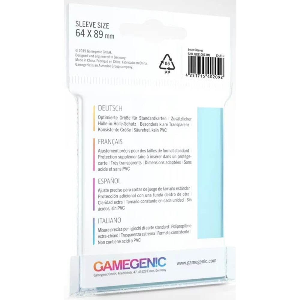 Gamegenic | Inner Sleeves | Trading Card Accessory | 100 Pack | Clear 2