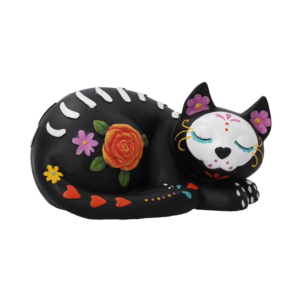 Sleepy Sugar Figurine Mexican Day of the Dead Skull Cat Ornament 22cm 2
