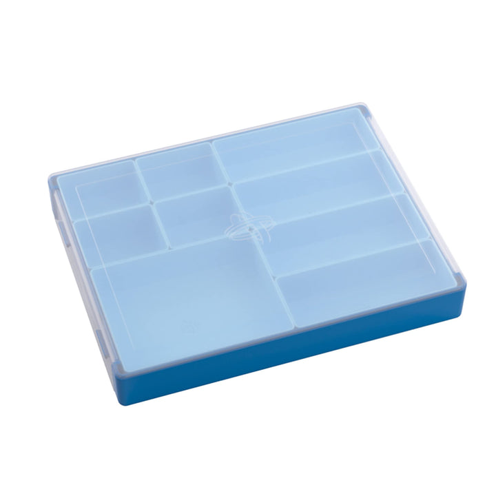 Token Silo Convertible | Store and Organize Board Game Tokens | 9 Removable Trays in 3 Different Sizes | Stackable Token Box | Convenient Space-Saving Design | Blue Color | Made by Gamegenic