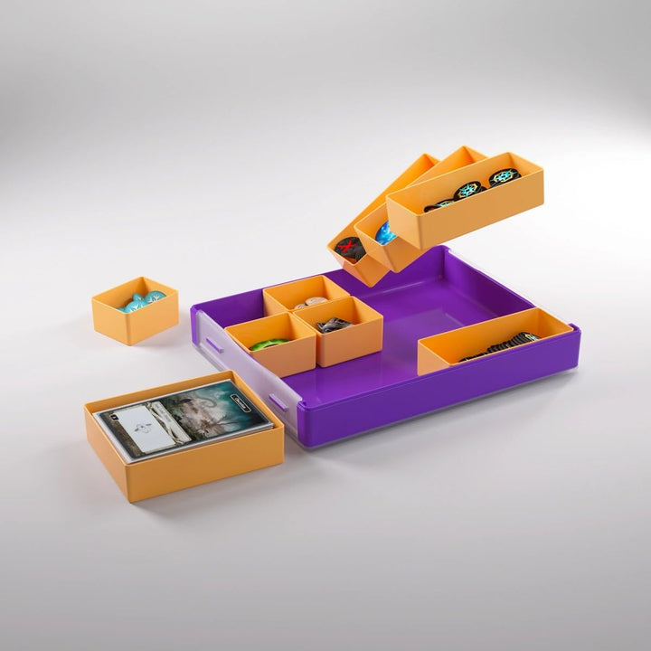 Token Silo Convertible | Store and Organize Board Game Tokens | 9 Removable Trays in 3 Different Sizes | Stackable Token Box | Convenient Space-Saving Design | Blue Color | Made by Gamegenic