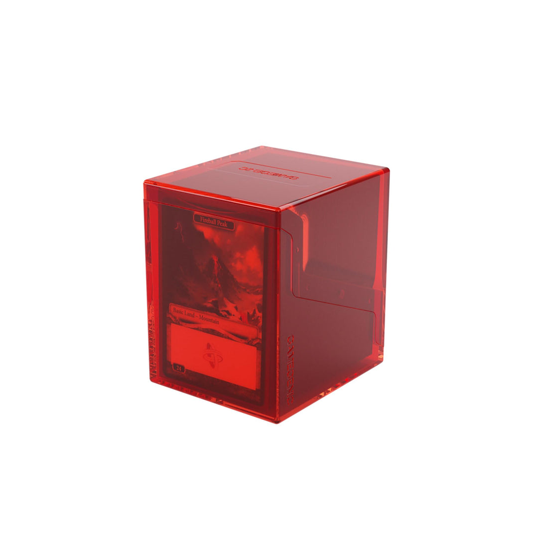 Gamegenic Bastion 100+ XL Deck Box - Compact, Secure, and Perfectly Organized for Your Trading Cards! Safely Protects 100+ Double-Sleeved Cards, Red Color, Made