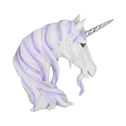 Jewelled Magnificence Small White Unicorn Bust Ornament 15cm 7