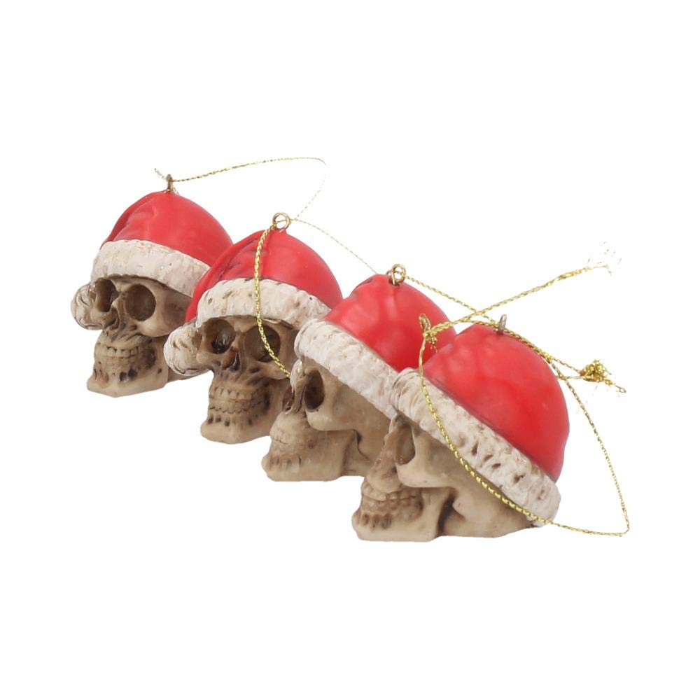 Set of Twelve Silent Night Skull Baubles Bauble 4.3cm 4
