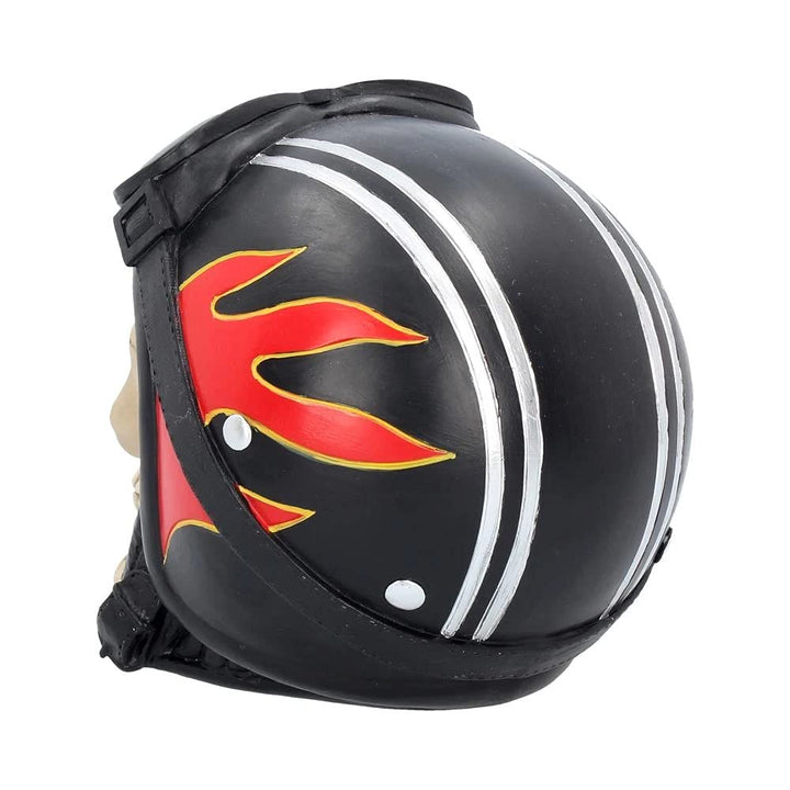 Hell Fire Biker Flame Helmet Skull Ornament 15cm