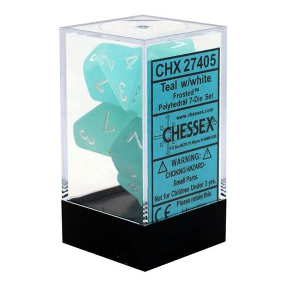 Chessex CHX27405 Dice-Frosted Teal/White Set 1