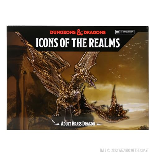 WizKids D&D Icons of The Realms: Adult Brass Dragon Dungeons and Dragons Miniatures