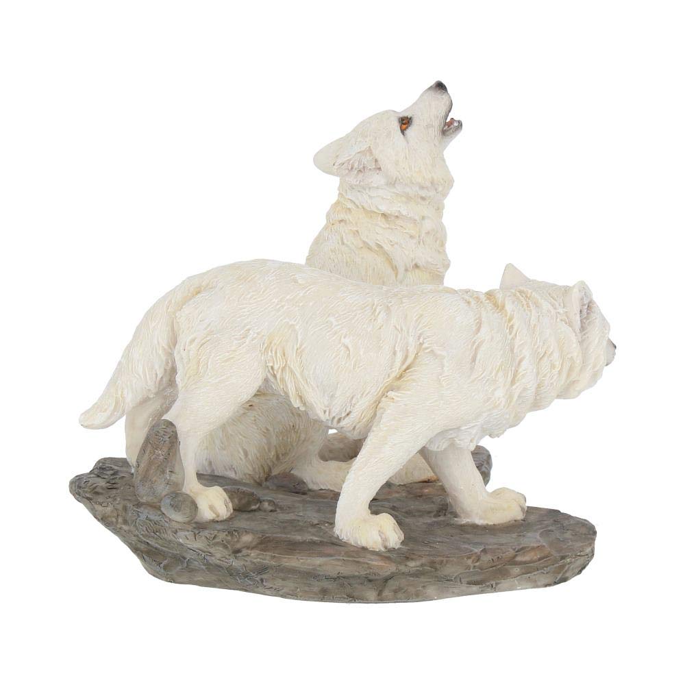 Set of 2 Before the Chase White Wolf Figure 9.8cm