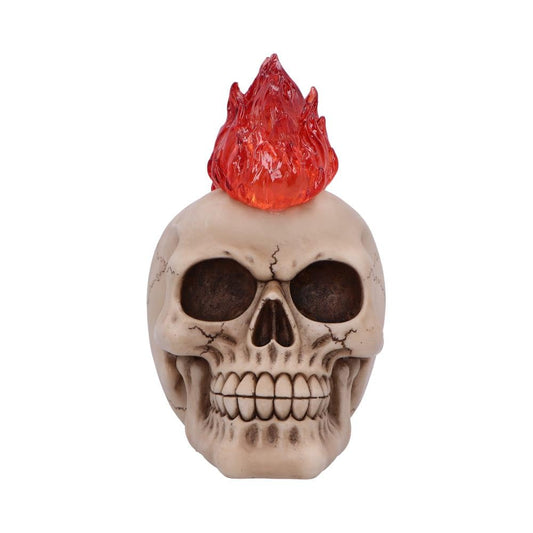 Hot-Headed Decorative Resin Skull Flame Mohawk 19cm 2