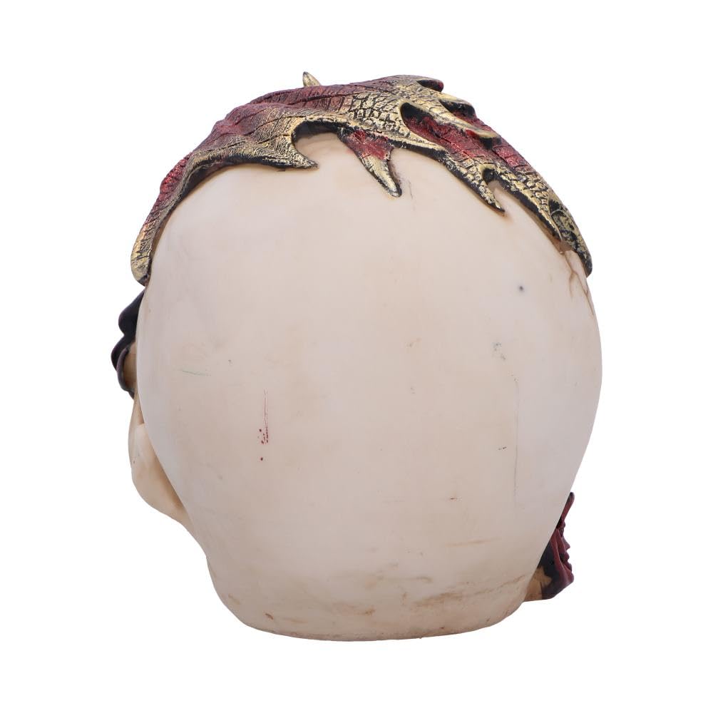 Rose Flame Decorative Skull With Sleeping Dragon 14.5cm 4