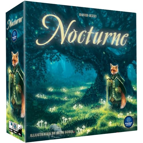 Nocturne Board Game Set Collection and Bidding Play as Fox Mystics Find Magical Items 1