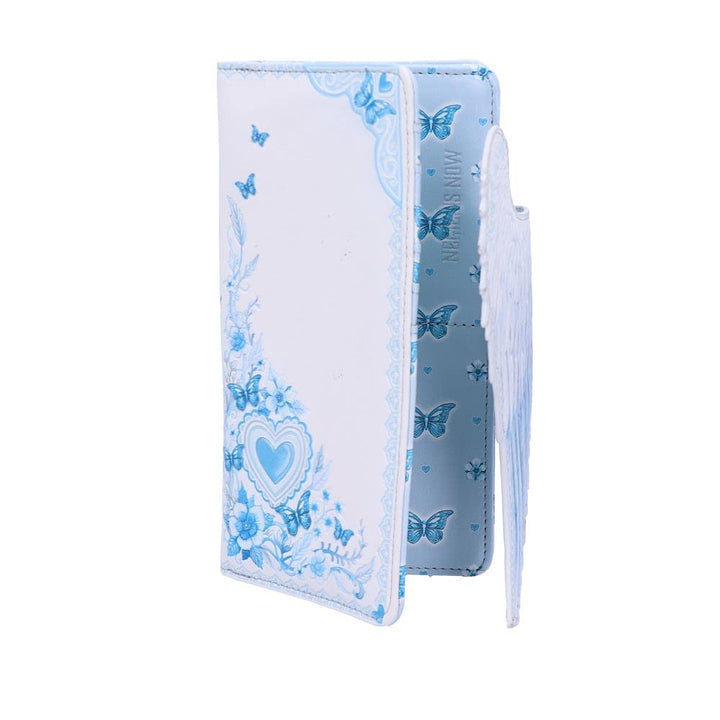 White Angel Wings Embossed Purse18.5cm