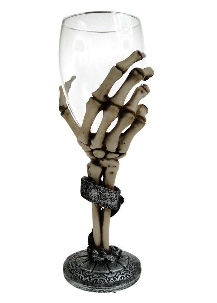 Claw Skeleton Hand Wine Glass Goblet 21cm