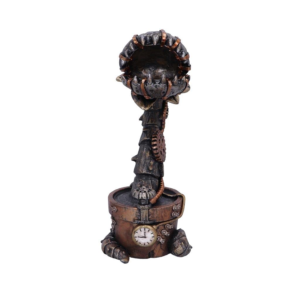 Cogwork Carnivore 243cm Bronze Mechanical Flesh Eating Plant Figurine 24.3cm