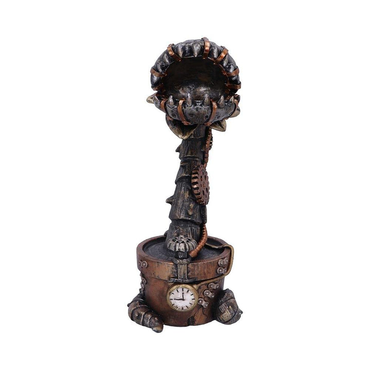 Cogwork Carnivore 243cm Bronze Mechanical Flesh Eating Plant Figurine 24.3cm