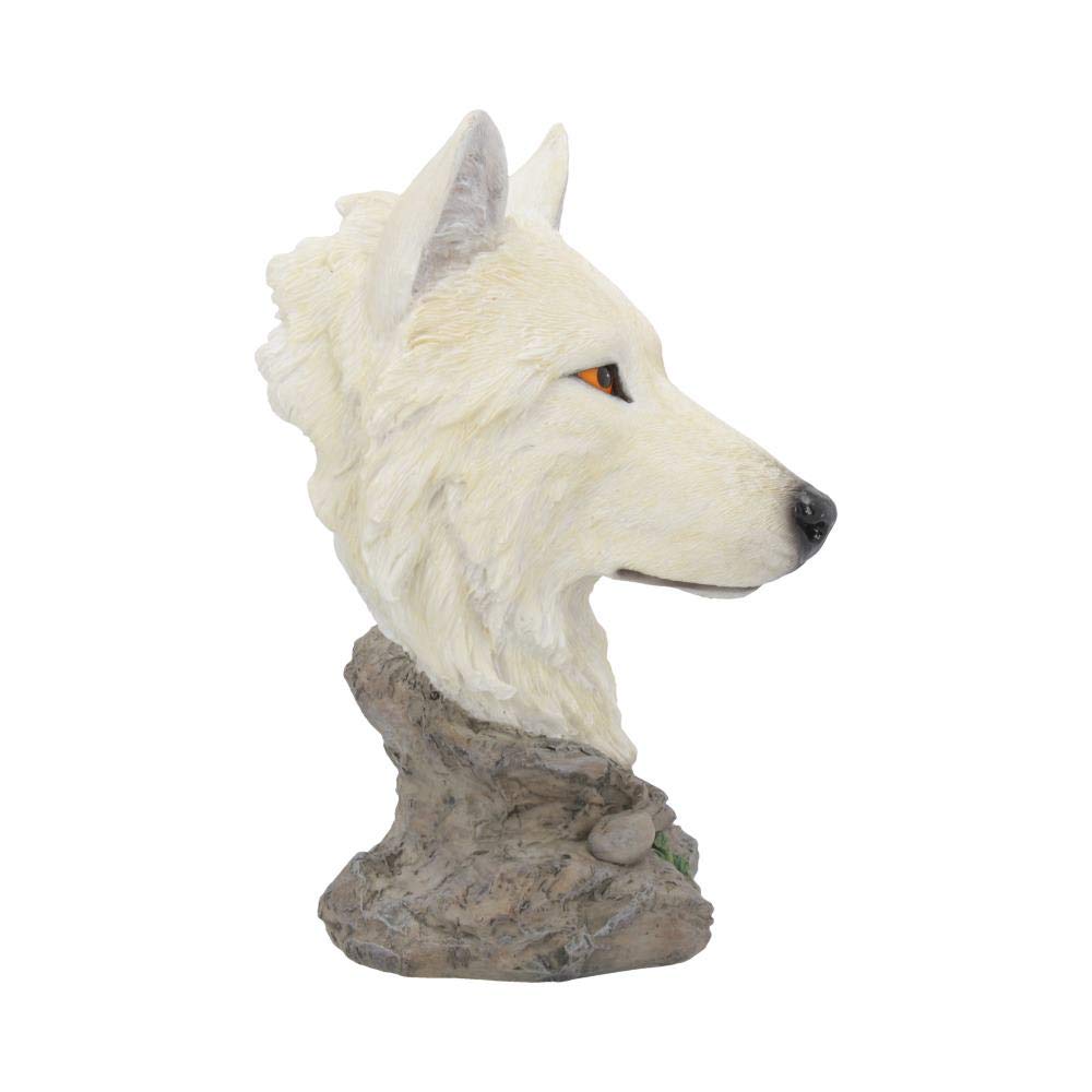 Snow Searcher White Wild Wolf Bust 16cm