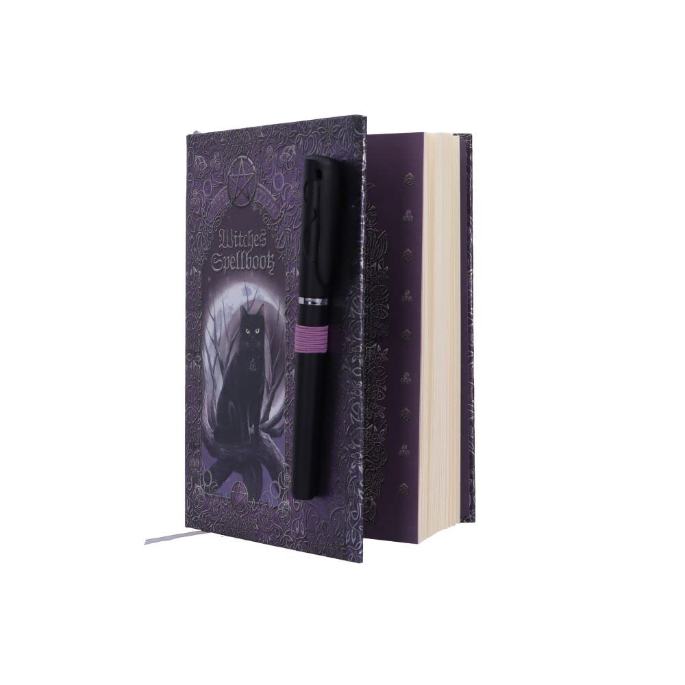 Embossed Black Cat Witches Spell Book A5 Journal with Pen P6