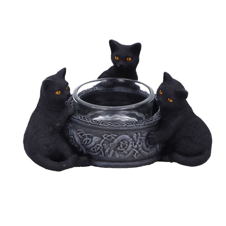 Familiar Trio Cat Tea Light Holder 10cm