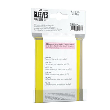 UNIT Gamegenic Just Sleeves Japanese Size Yellow 60 ct Gaming Accessory 2