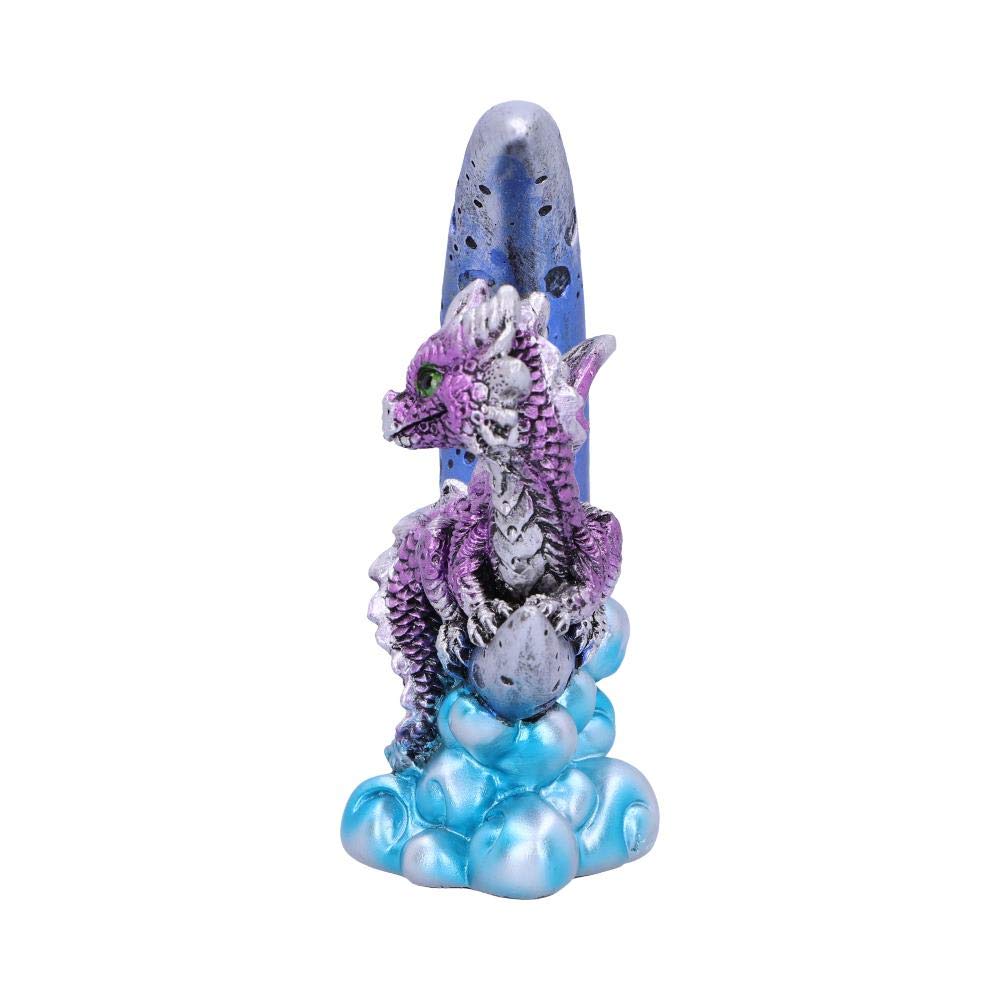 Metallic Purple Crescent Creature Moon Dragon Figurine 11.5cm