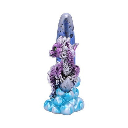 Metallic Purple Crescent Creature Moon Dragon Figurine 11.5cm 2