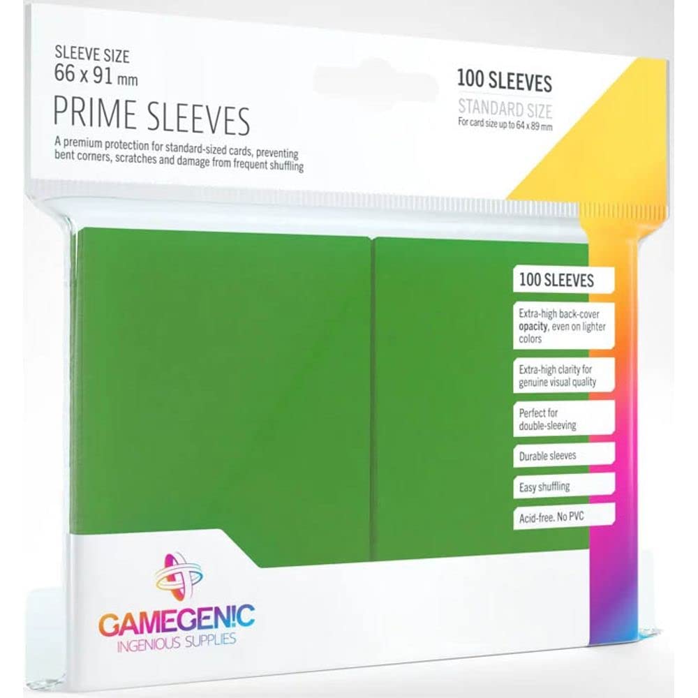 UNIT Gamegenic Prime Sleeves Green 100 ct Gaming Accessory 1