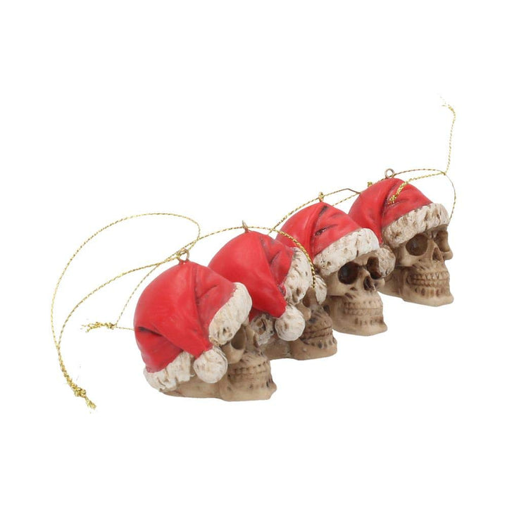 Set of Twelve Silent Night Skull Baubles Bauble 4.3cm 12