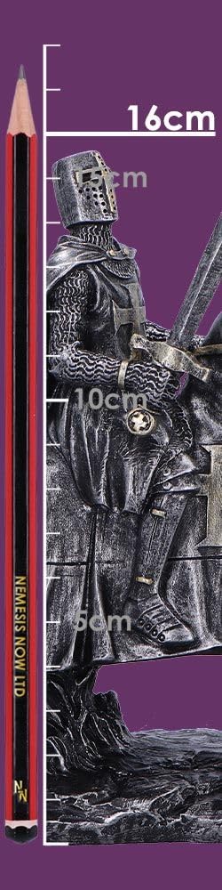 To Serve a Majestic Templar Knight Figurine on Horseback 16cm 8