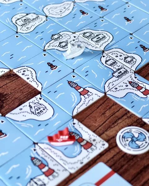 Beacon Patrol Board Game | Nautical Tile Placement Strategy Game | Cooperative Game | Fun Family Game for Kids and Adults | Ages 8+ | 1-4 Players | Avg. Playtime 30 Minutes | Made by Pandasaurus Games 5