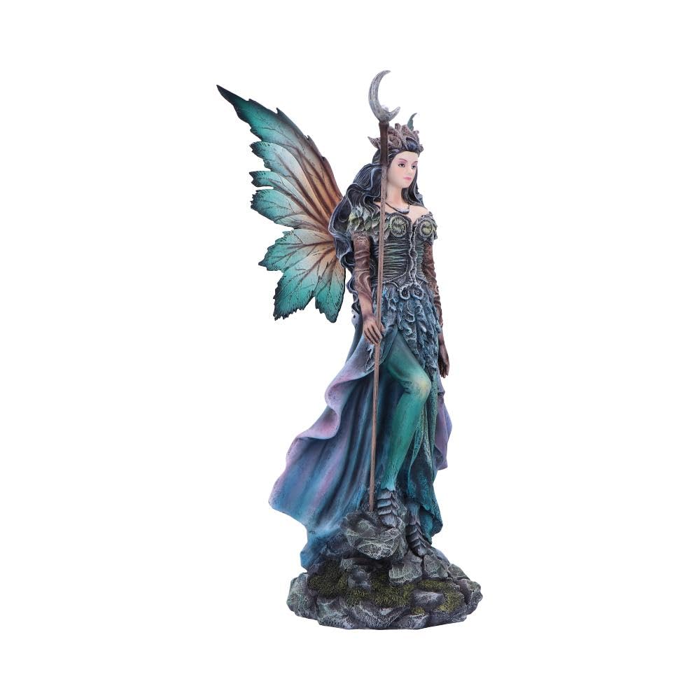 Warden of the Night Sky Fairy Figurine with Moon Staff and Wings 3