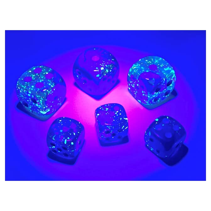 Chessex Dice Set – 12mm Gemini: Blue/Light Blue Luminary Dice Block – Dungeons and Dragons D&D DND TTRPG Dice – Includes 36 Dice – D6 3