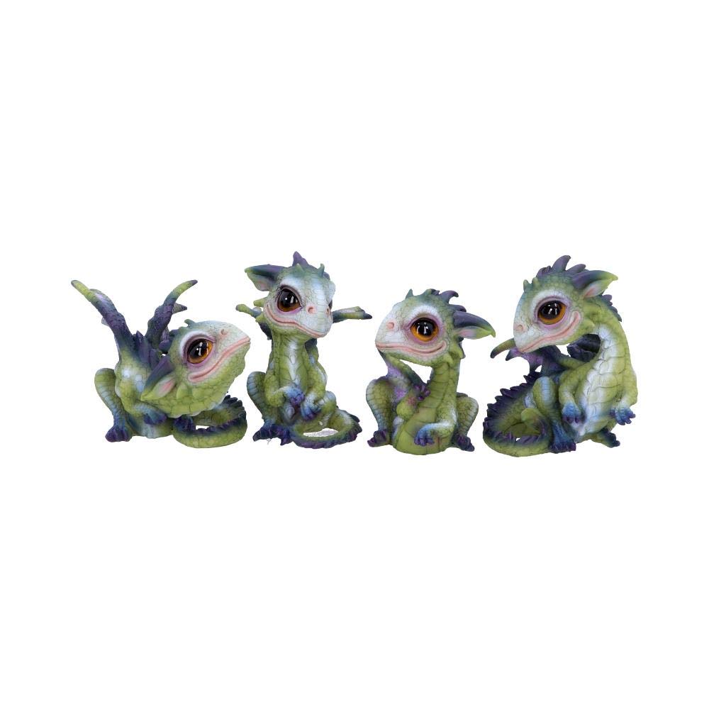 Curious Hatchlings Small Set of Four Dragon Infant Ornaments 9cm 1