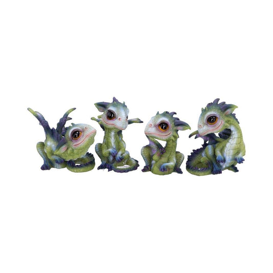 Curious Hatchlings Small Set of Four Dragon Infant Ornaments 9cm 1