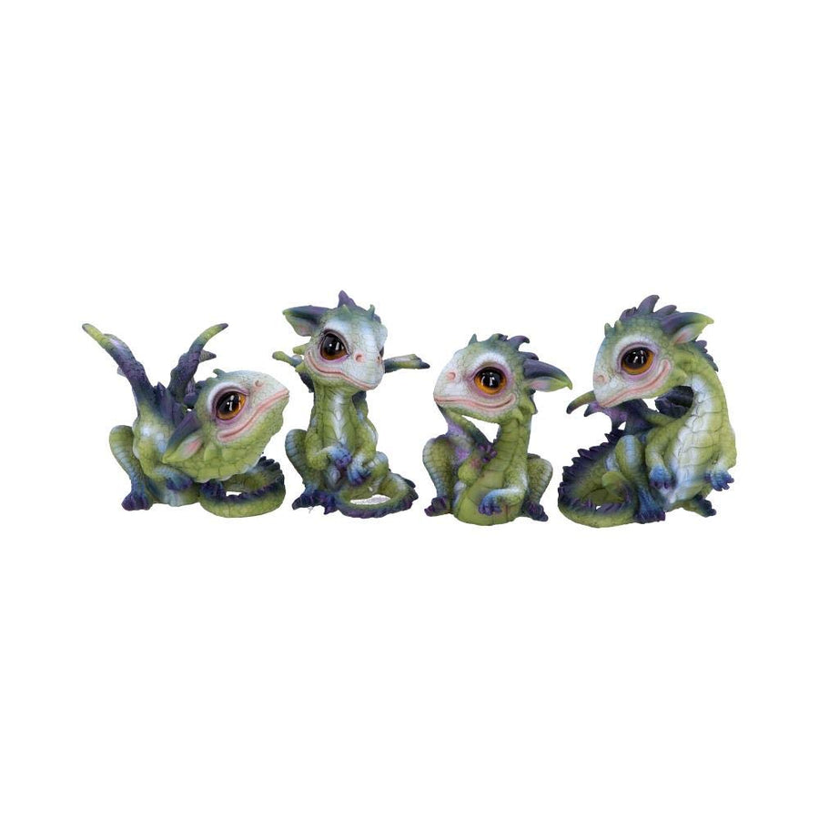Curious Hatchlings Small Set of Four Dragon Infant Ornaments 9cm 1