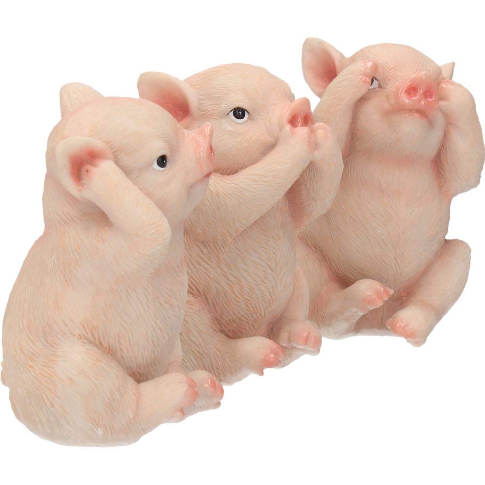 Three Wise Pig Figurines Pigs 9.5cm
