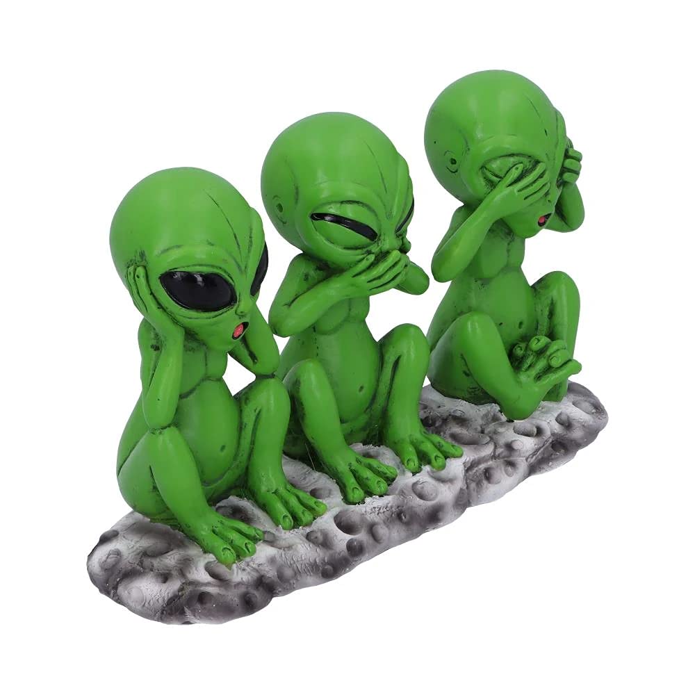 Three Wise Martians 16cm See No Hear Speak Evil Alien Figurines 4