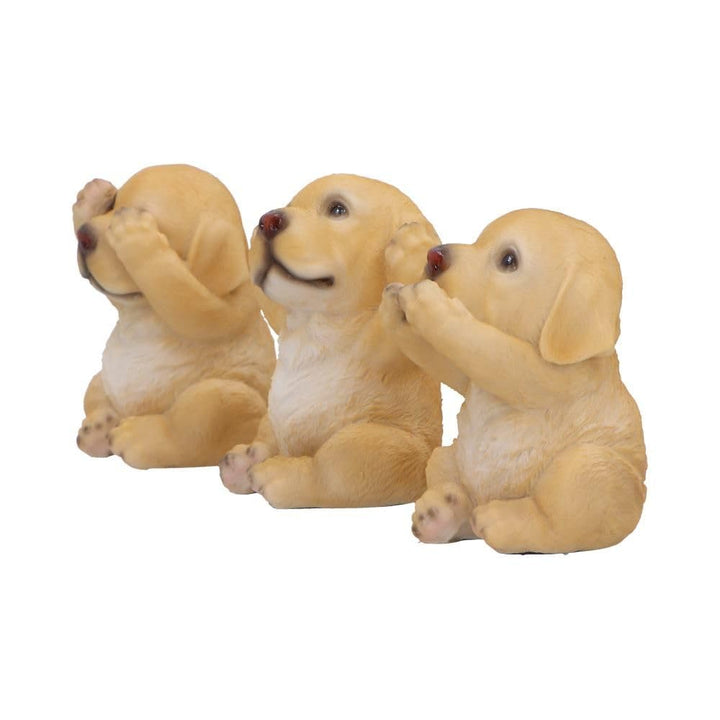 Three Wise Golden Labradors Figurines Set of 3 7.5cm