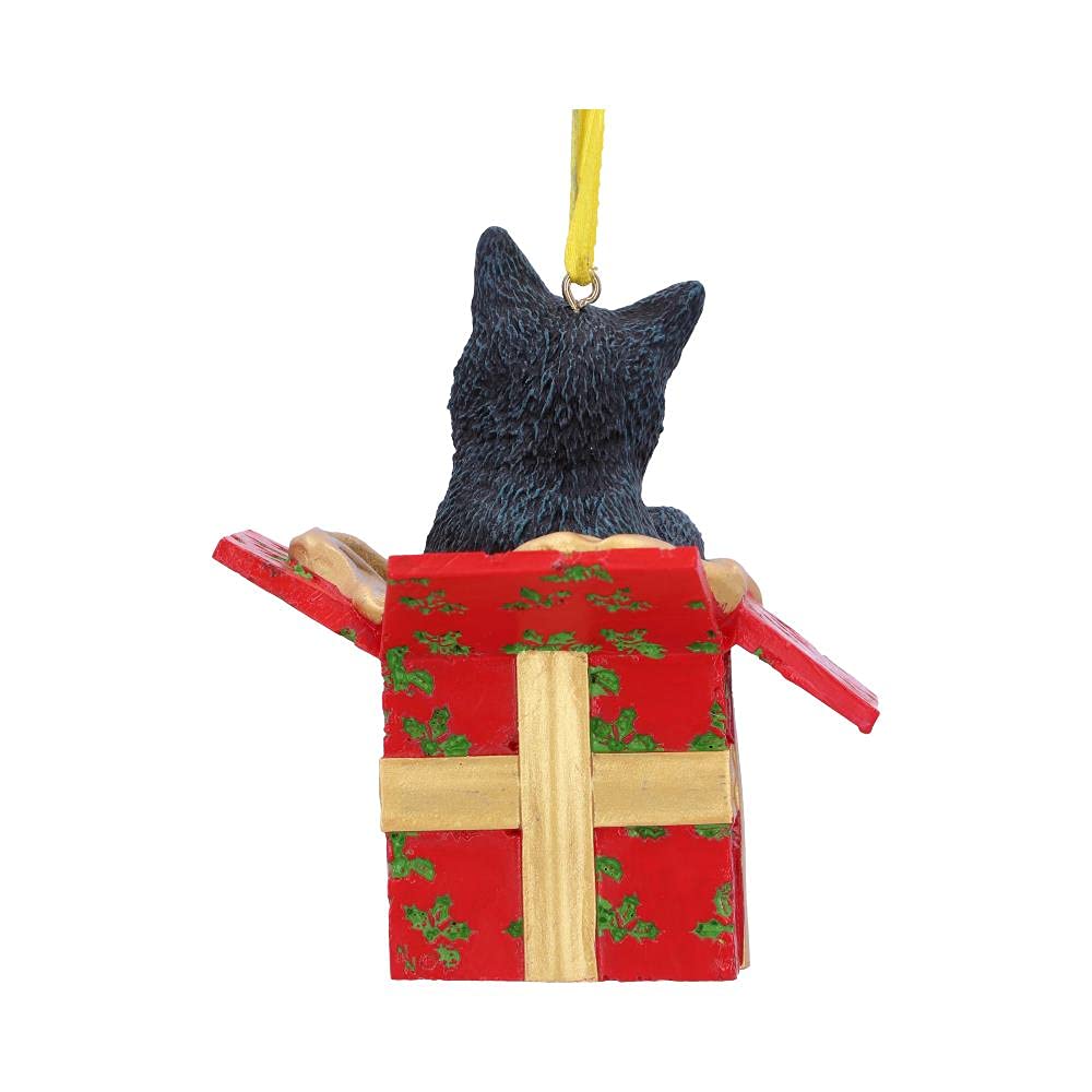 Lisa Parker Present Cat Hanging Ornament 9cm
