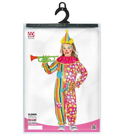 Clown  Jumpsuit With Collar, Mini Hat 