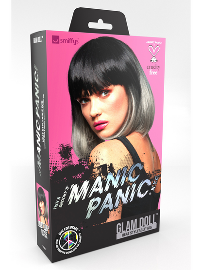 Manic Panic Alien Grey Ombre Glam Doll Wig Bob with Fringe Heat Styleable 4