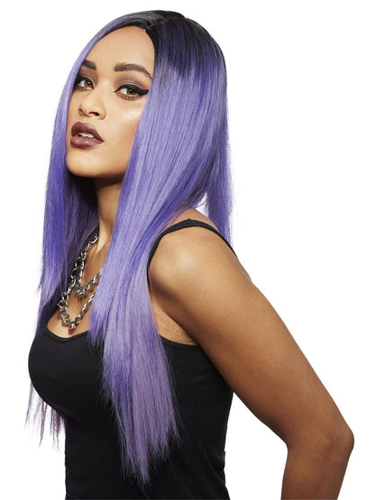 Manic Panic Amethyst Ombre Super Vixen Wig Long Straight with Side Parting 2