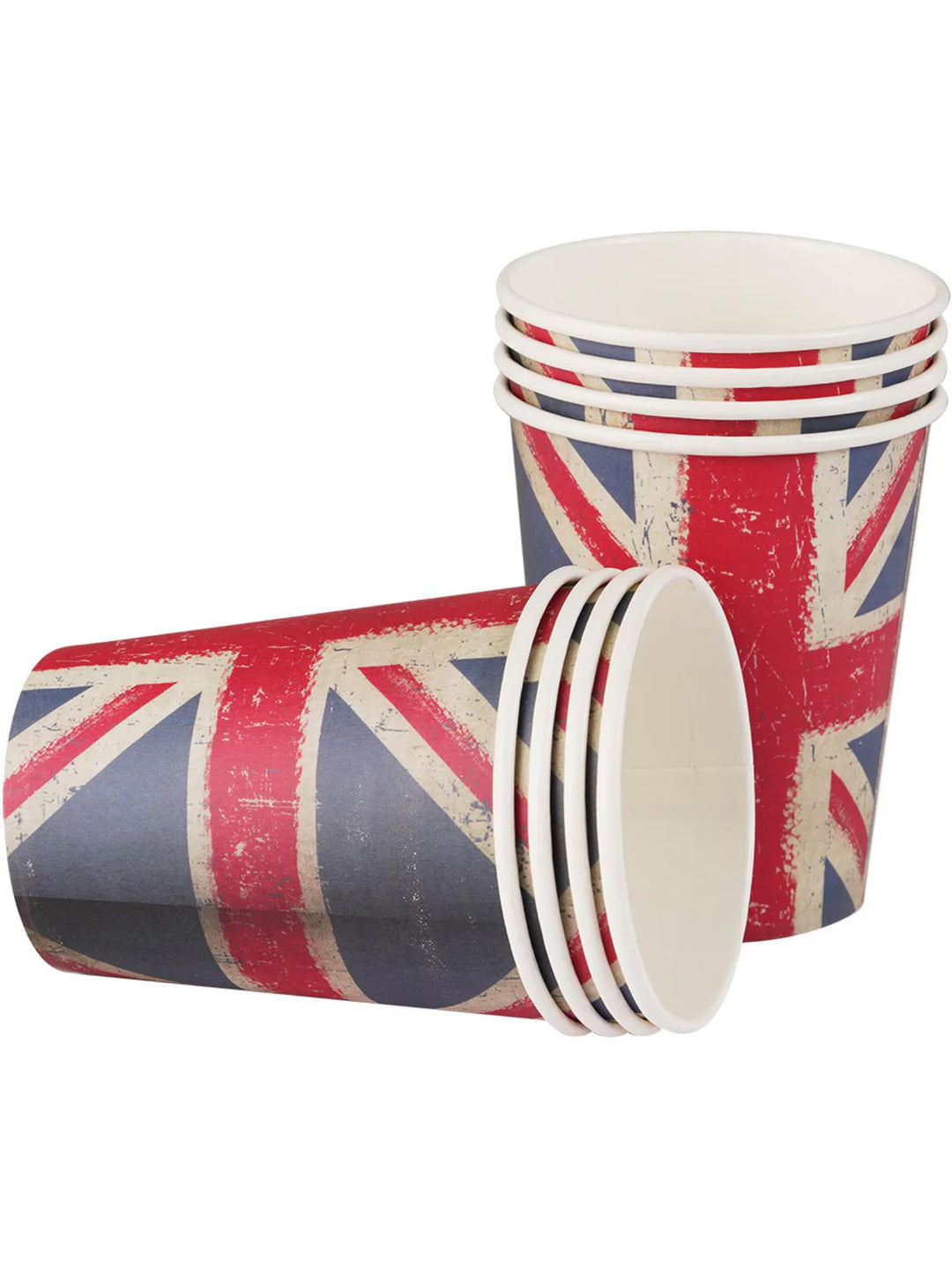 Union Jack Vintage Style Print Paper Cups 8 Pack 9oz Party Accessory