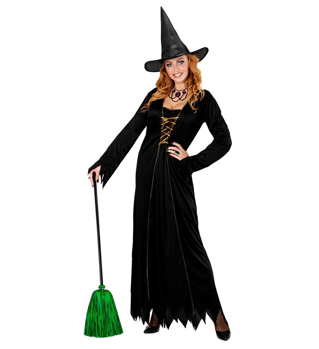Green Tinsel Witch Broom 92 Cm