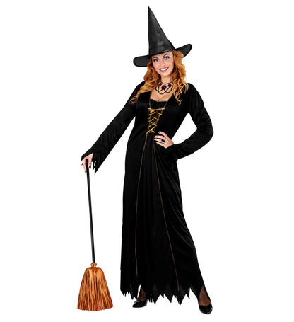 Orange Tinsel Witch Broom 92 Cm
